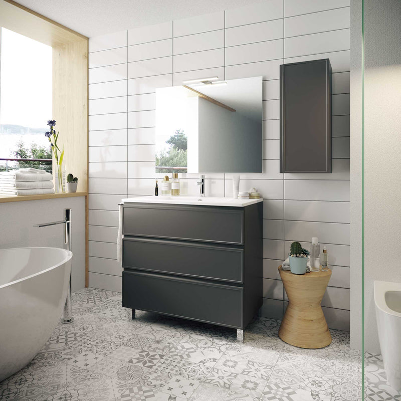 CONJUNTO MUEBLE DE BAÑO + LAVABO (ARACELI Collection PATAS / 3 CAJONES)