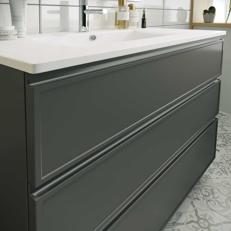 CONJUNTO MUEBLE DE BAÑO + LAVABO (ARACELI Collection PATAS / 3 CAJONES)