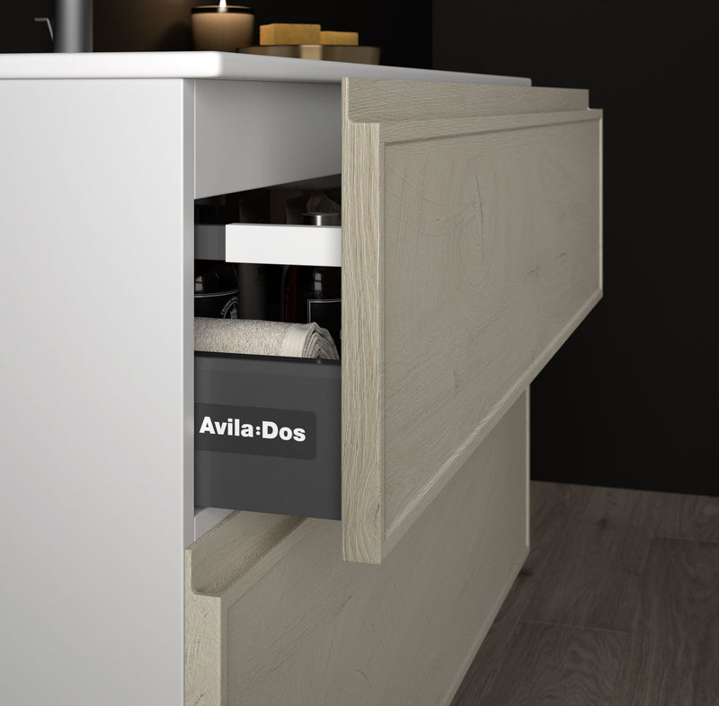 CONJUNTO MUEBLE DE BAÑO + LAVABO (ARACELI Collection PATAS / 3 CAJONES)