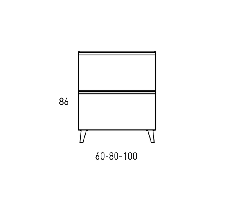 CONJUNTO MUEBLE DE BAÑO + LAVABO (GRANADA PATAS / 2 CAJONES)