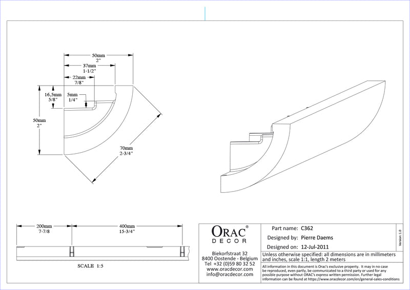 CORNISA CON LUZ INDIRECTA C362 CURVE