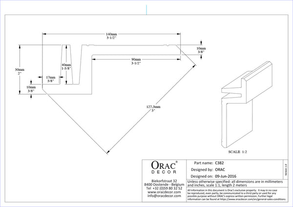 Moldura luz indirecta Orac Decor® C383 L3 Linear Led Lighting