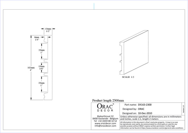 PERFIL MULTIFUNCIONAL DX 163-2300-RAL9003 SQUARE