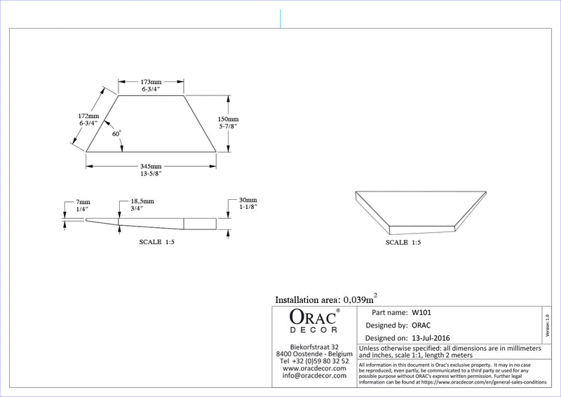 REVESTIMIENTO DE PARED 3D W 101 TRAPEZIUM
