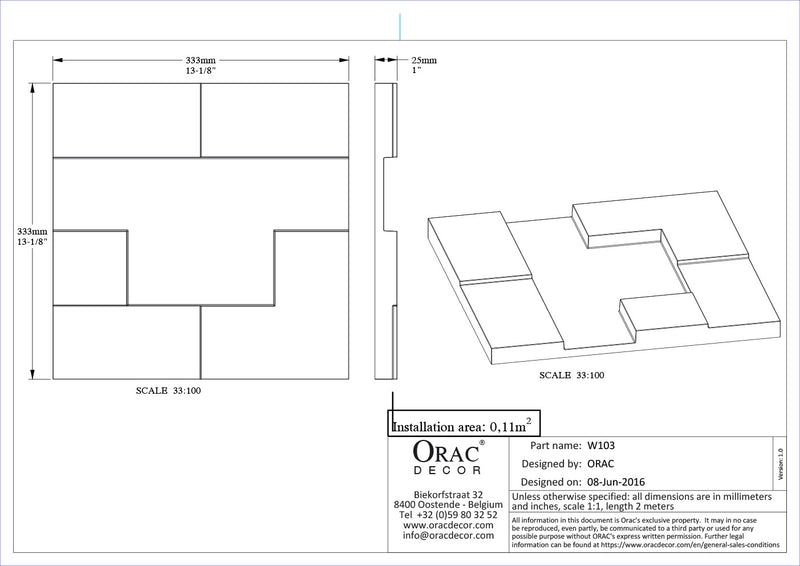 REVESTIMIENTO DE PARED 3D W 103 CUBI