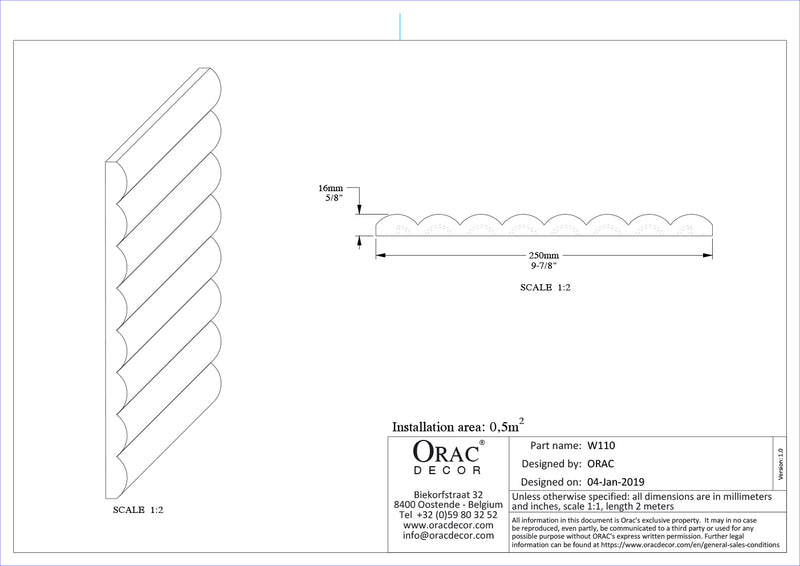 REVESTIMIENTO DE PARED 3D W 110 HILL