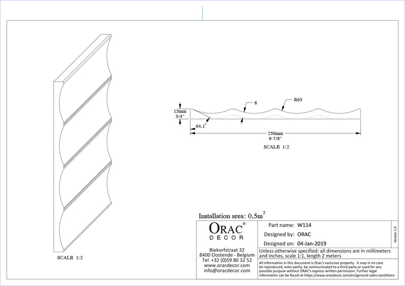 REVESTIMIENTO DE PARED 3D W 114 VALLEY XL