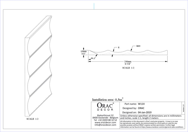 REVESTIMIENTO DE PARED 3D W 114 F VALLEY XL