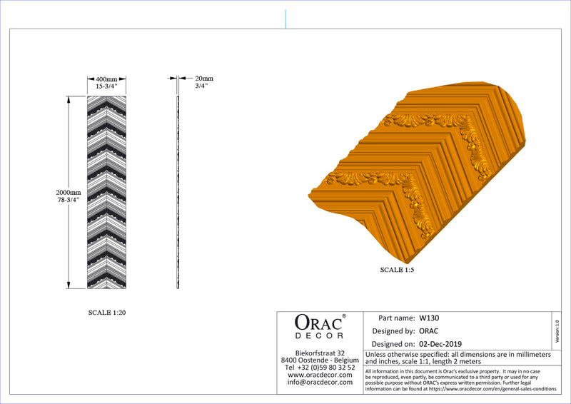 REVESTIMIENTO DE PARED 3D W 130 CHEVRON