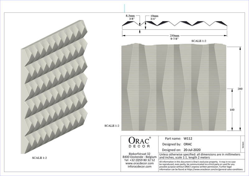 REVESTIMIENTO DE PARED 3D W 112 RIDGE