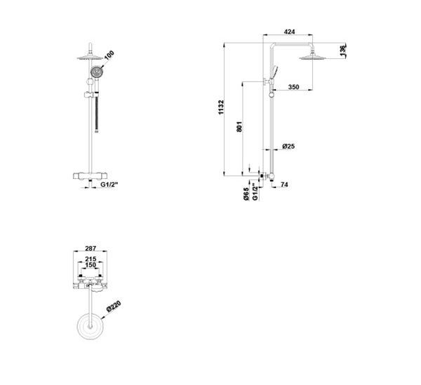 COLUMNA DE DUCHA T-947 TERMOSTÁTICA