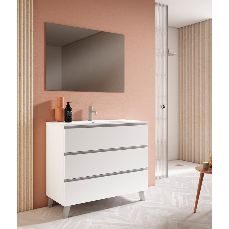 CONJUNTO MUEBLE DE BAÑO + LAVABO (GRANADA PATAS / 3 CAJONES)