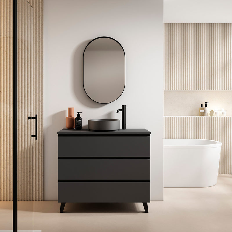 CONJUNTO MUEBLE DE BAÑO + LAVABO (GRANADA PATAS / 3 CAJONES)