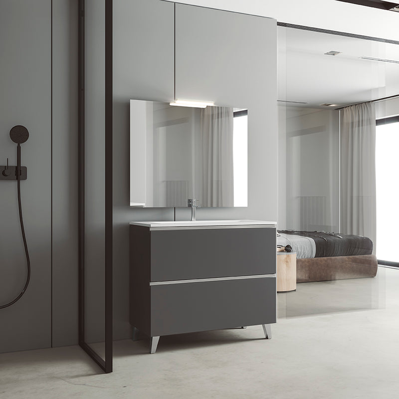 CONJUNTO MUEBLE DE BAÑO + LAVABO (GRANADA PATAS / 2 CAJONES)