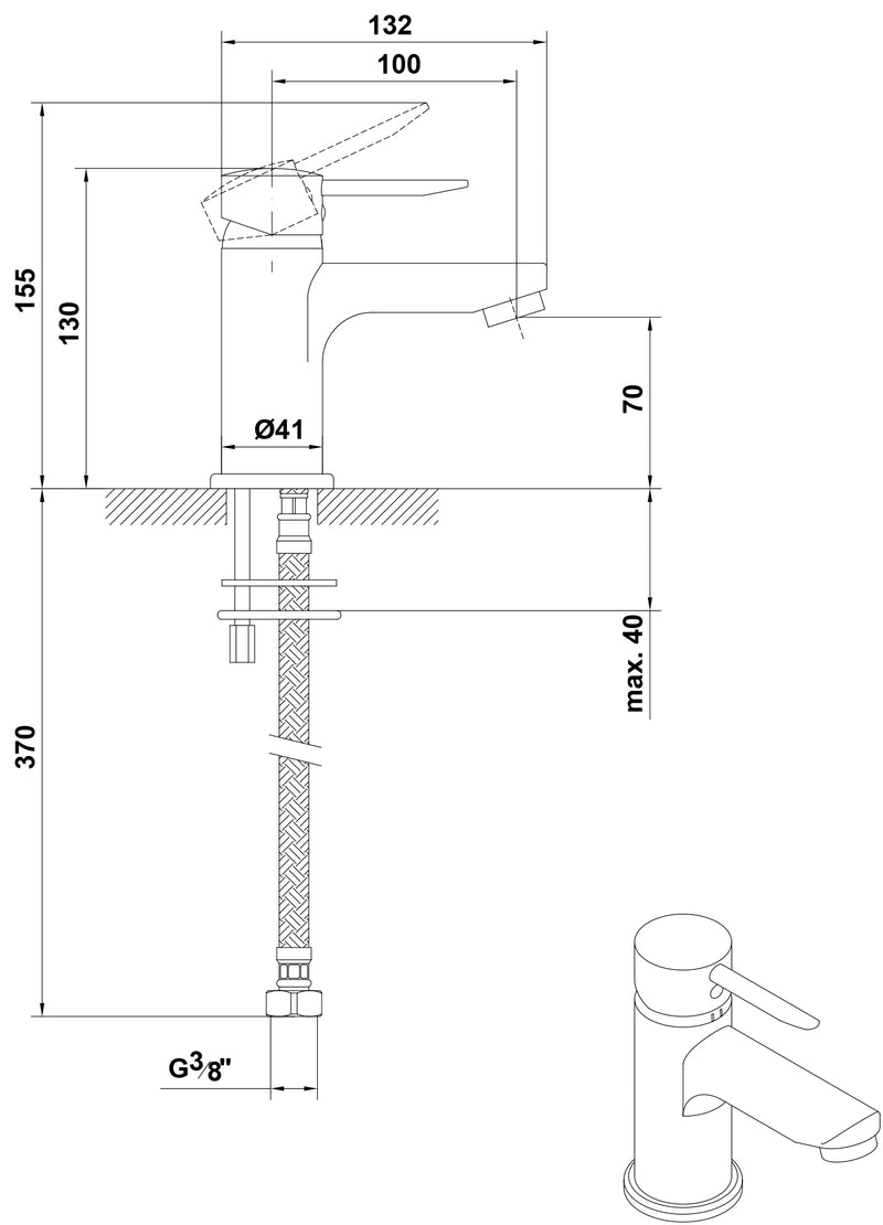 GRIFERÍA KLYS MONOMANDO LAVABO