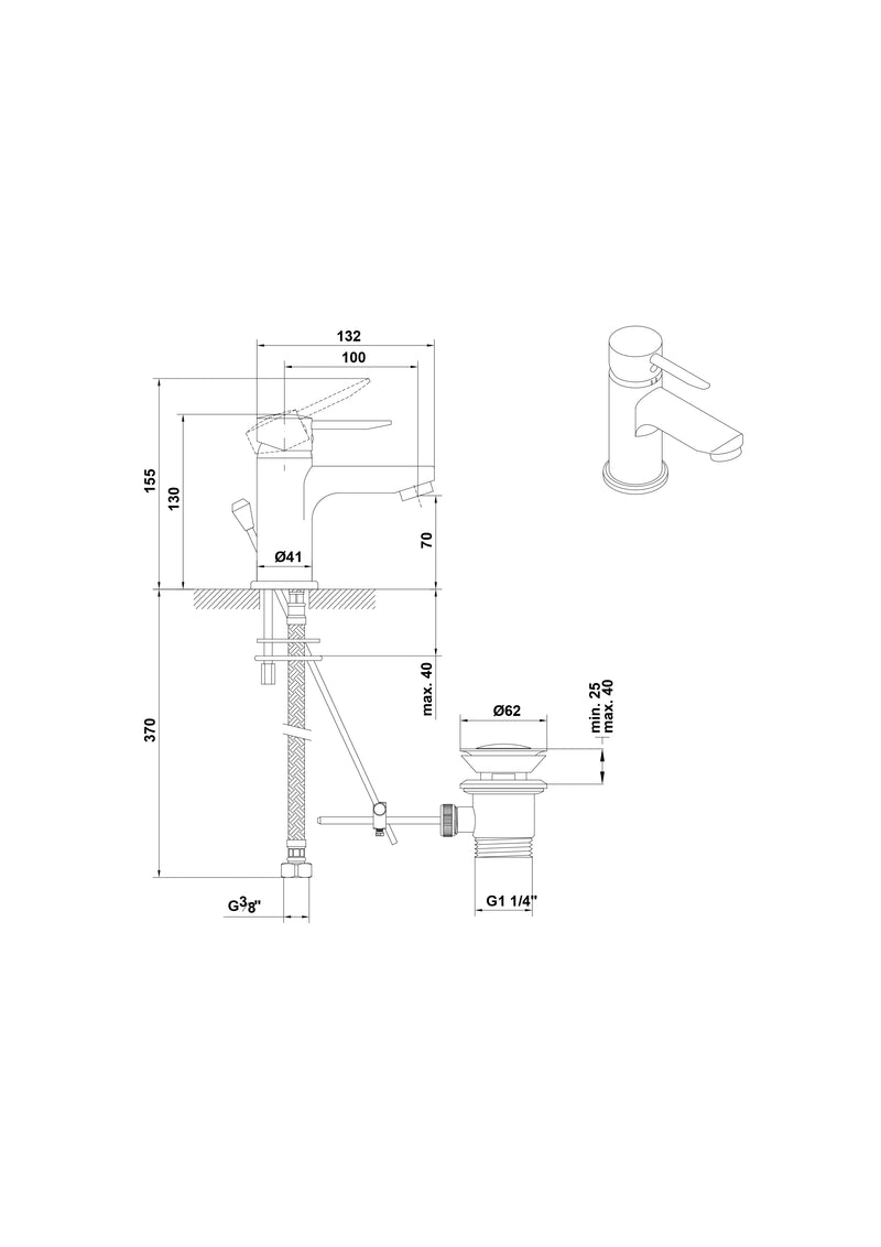 GRIFERÍA KLYS MONOMANDO LAVABO
