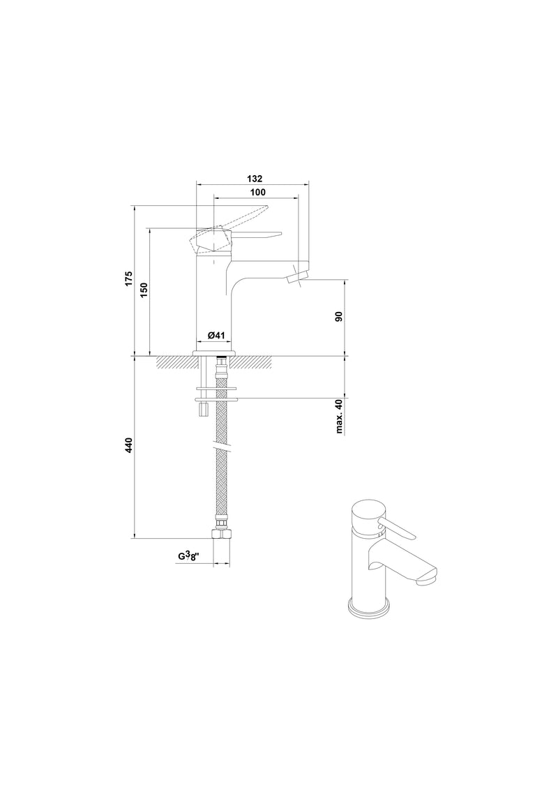 GRIFERÍA KLYS MONOMANDO LAVABO