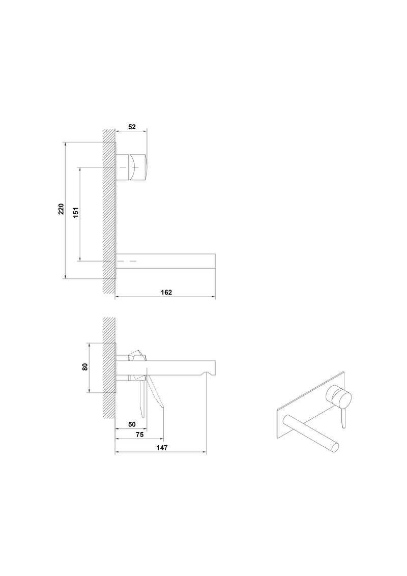 GRIFERÍA KLYS MONOMANDO EMPOTRADO PARA LAVABO