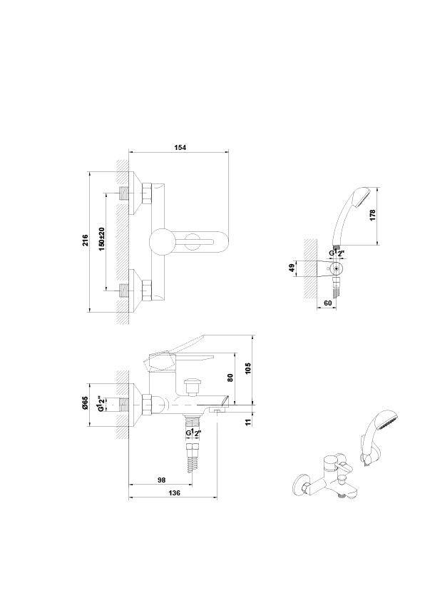 GRIFERÍA KLYS MONOMANDO EMPOTRADO PARA LAVABO
