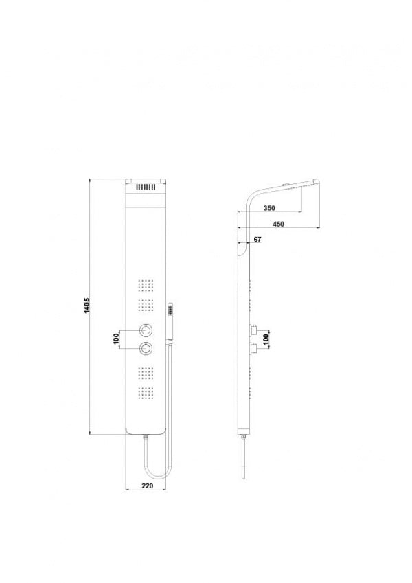 COLUMNA DE DUCHA BASIC-N HIDROMASAJE