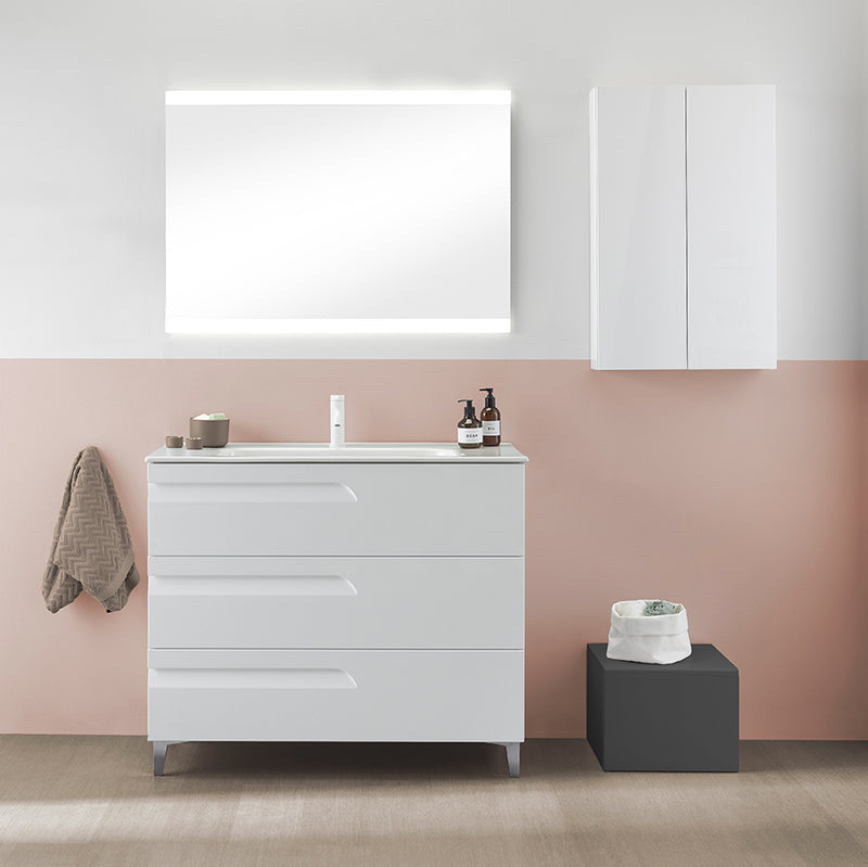 CONJUNTO MUEBLE DE BAÑO + LAVABO (PATAS VITALE / 3 CAJONES)